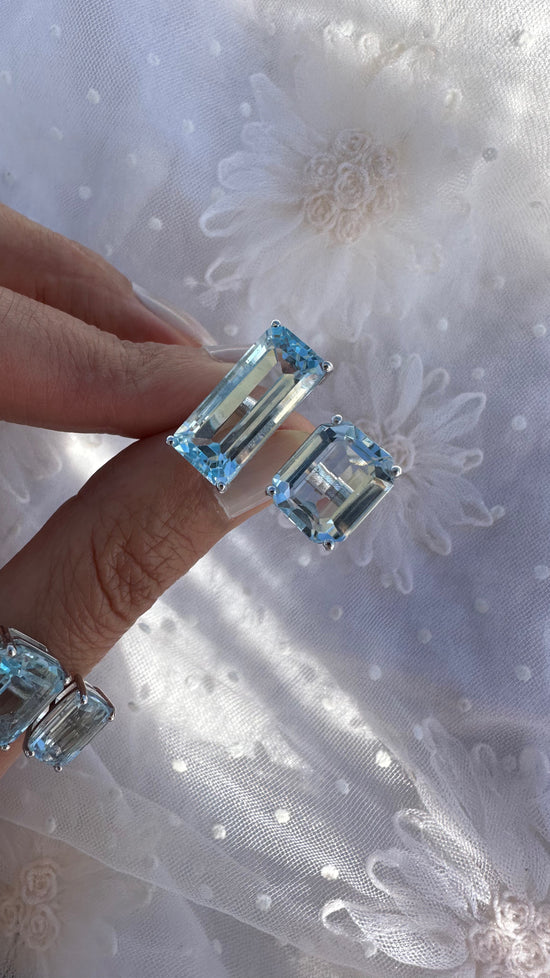 Anello con topazi azzurri maxi