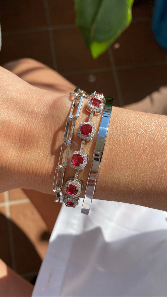 Bracciale con zirconi rossi