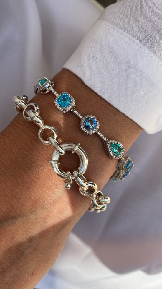 Bracciale con zirconi azzurri