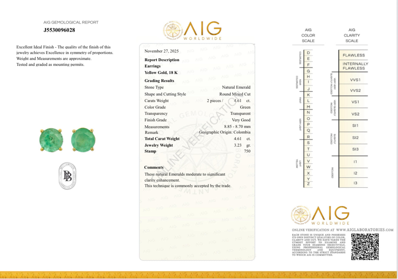 Orecchini con smeraldo 4.61