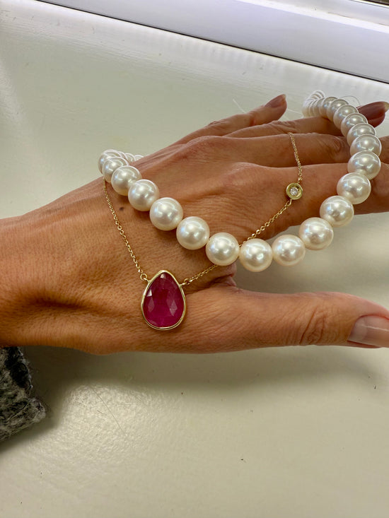 Collier con zaffiro rosa e diamante