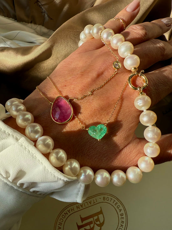 Collier con zaffiro rosa e diamante