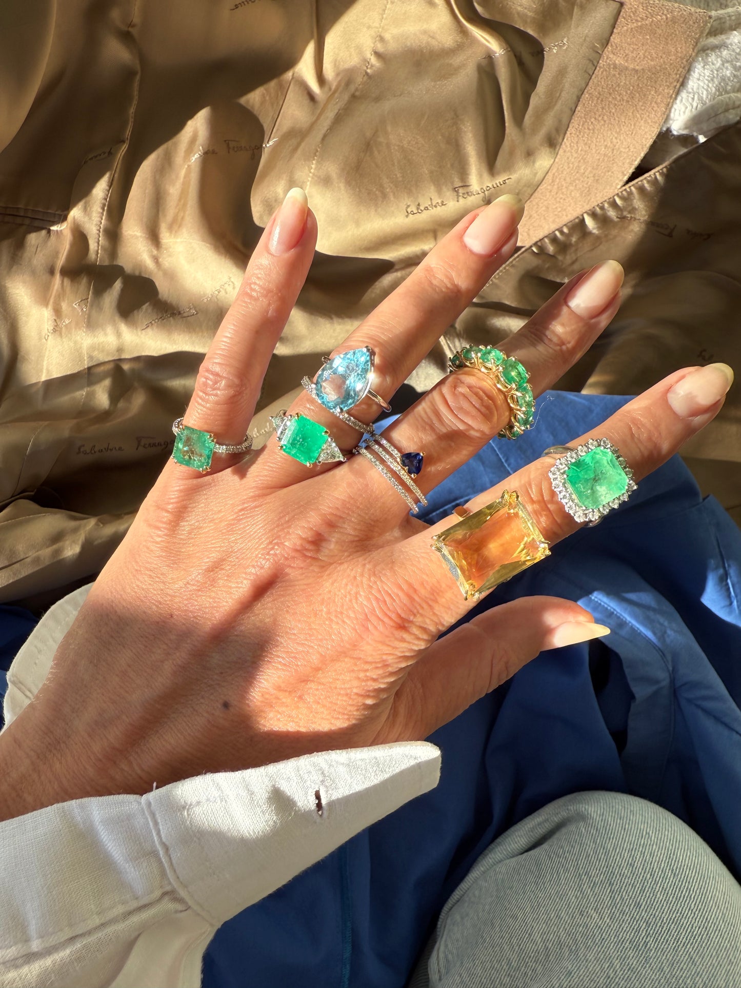 Solitaire with citrine quartz