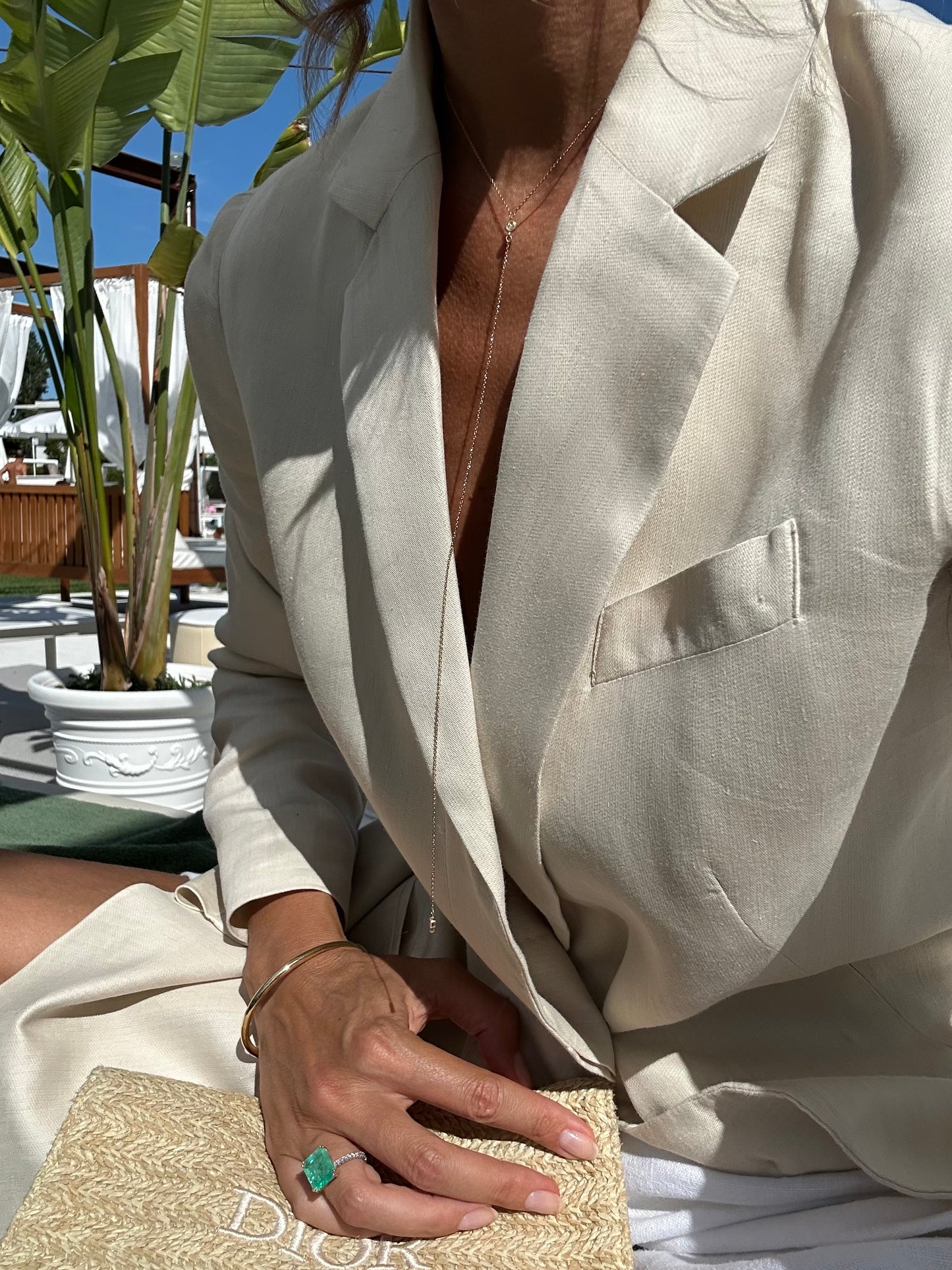 Золотой сотуар с 2 бриллиантами