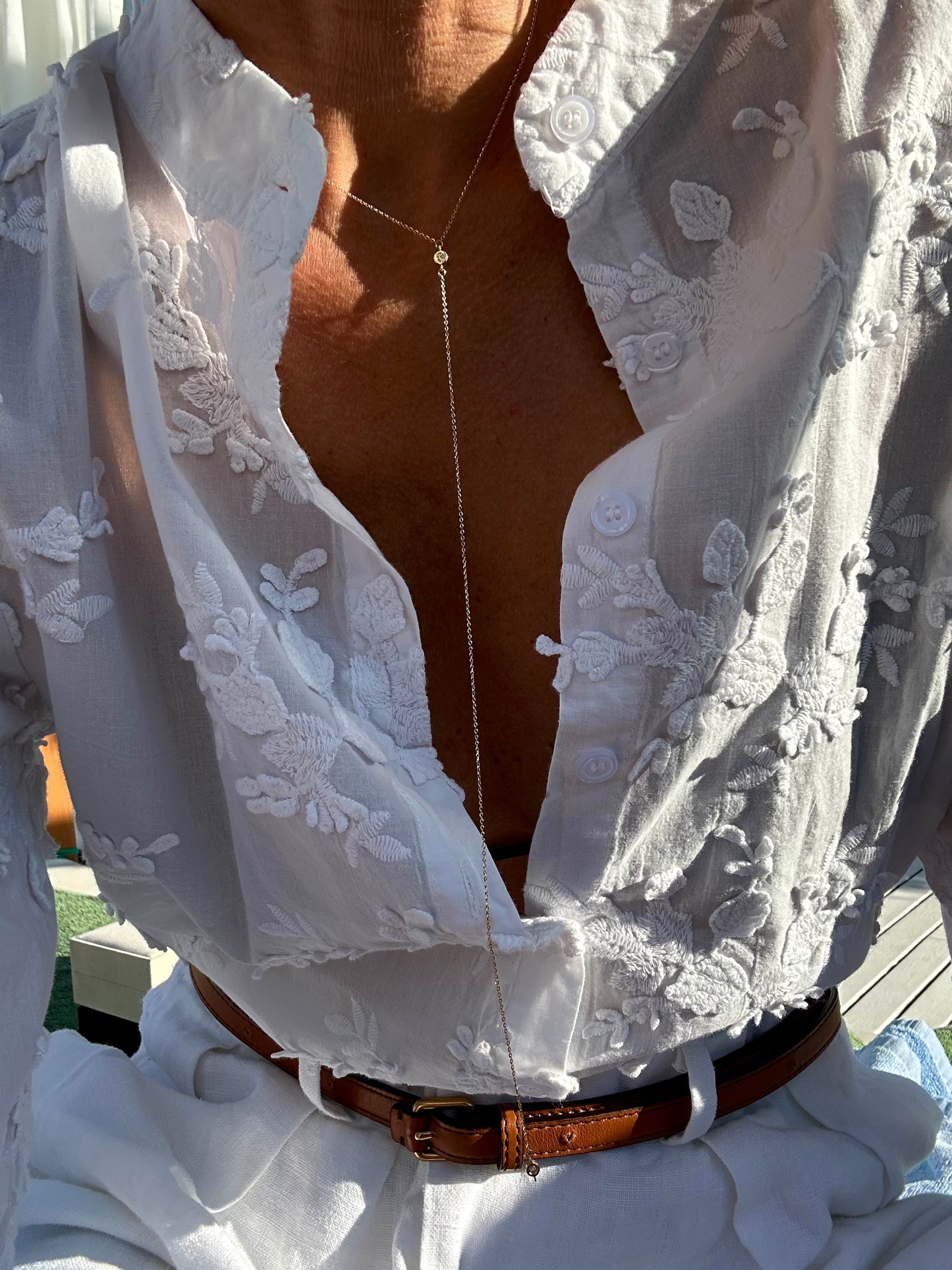 Золотой сотуар с 2 бриллиантами