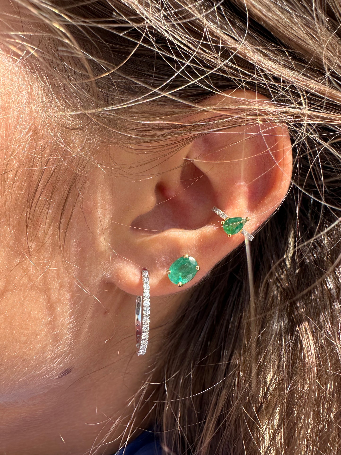 Orecchini smeraldo ovale 2.48