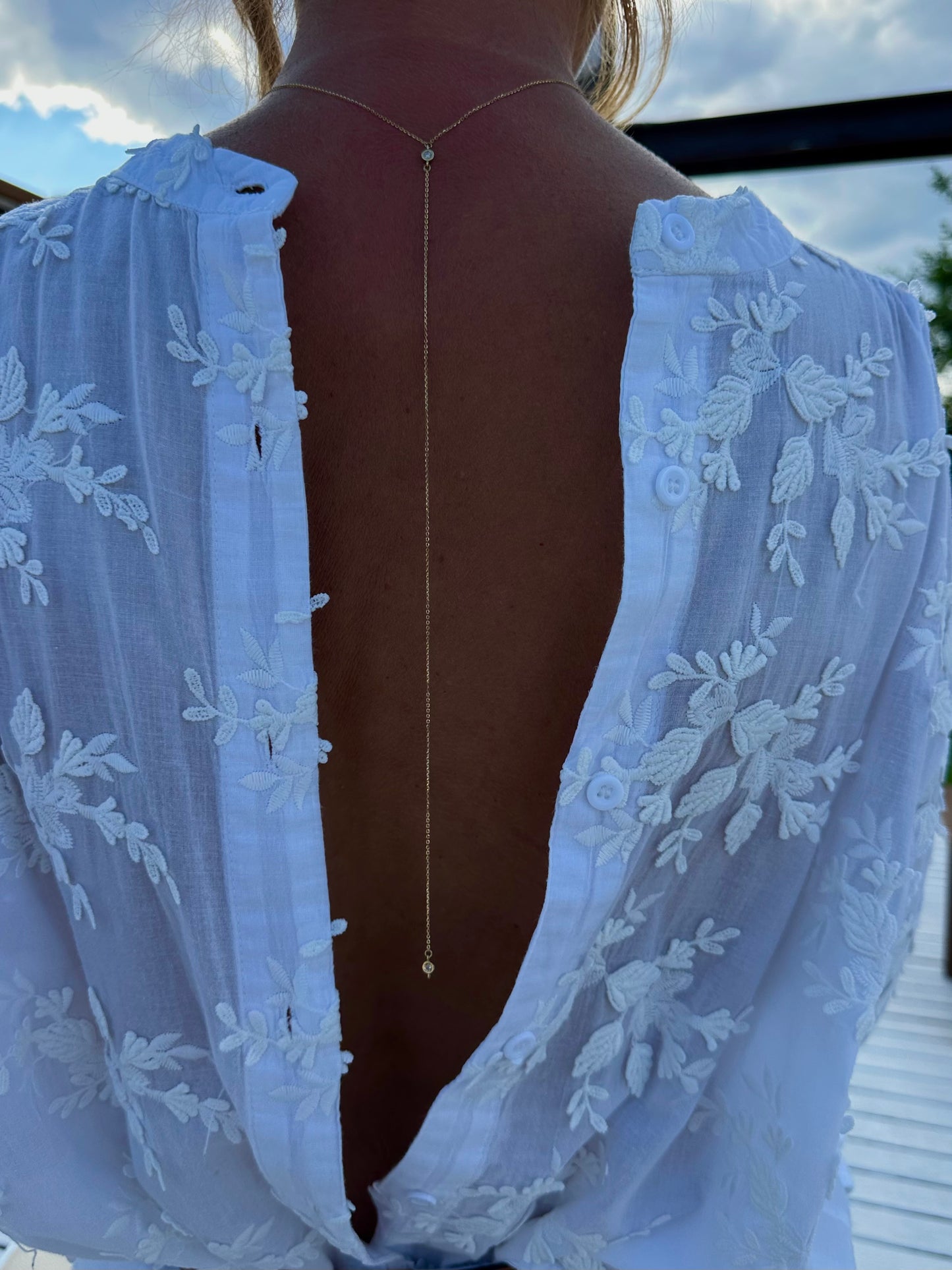 Золотой сотуар с 2 бриллиантами