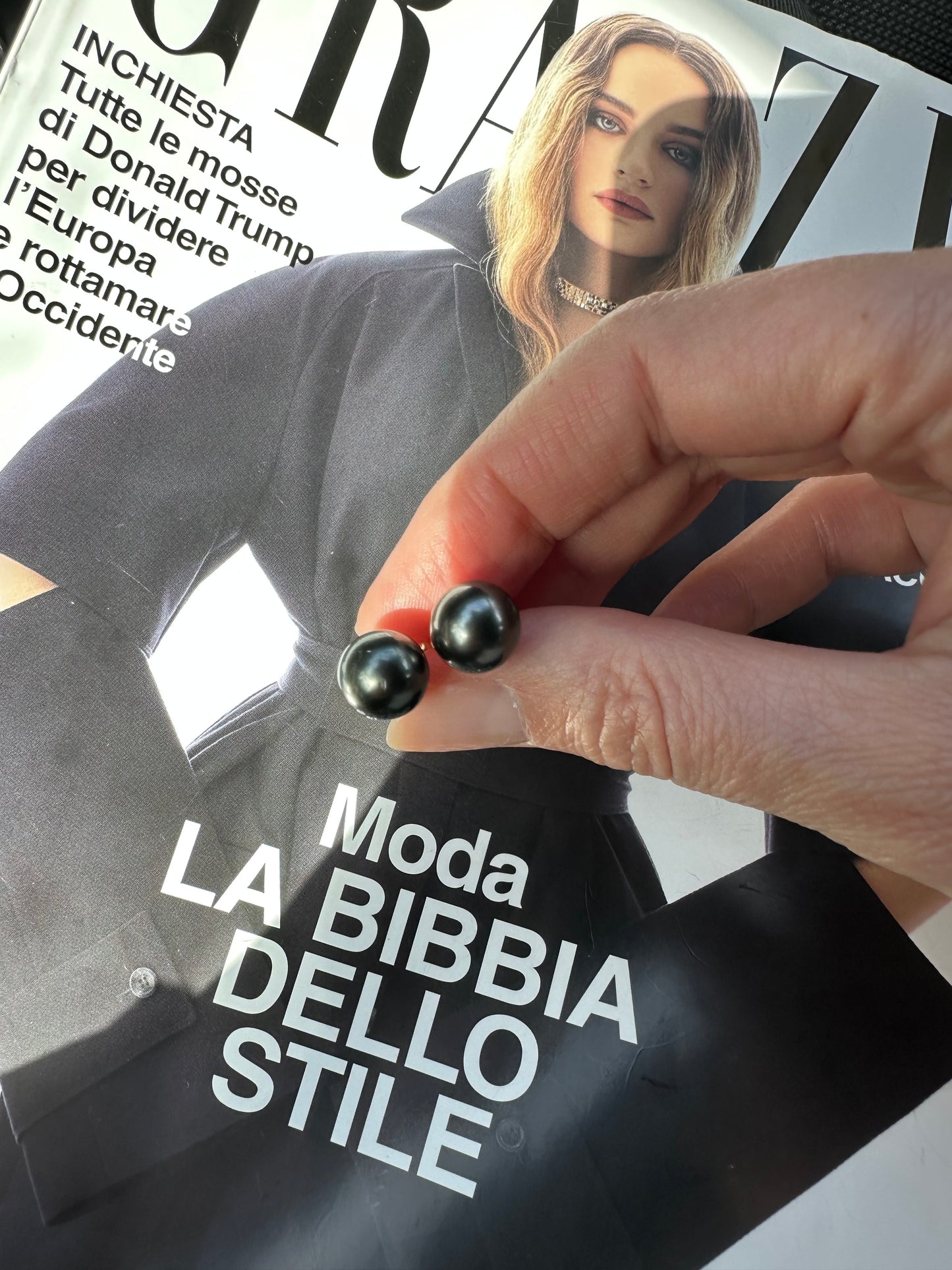 Orecchini con perle Tahiti 10 mm