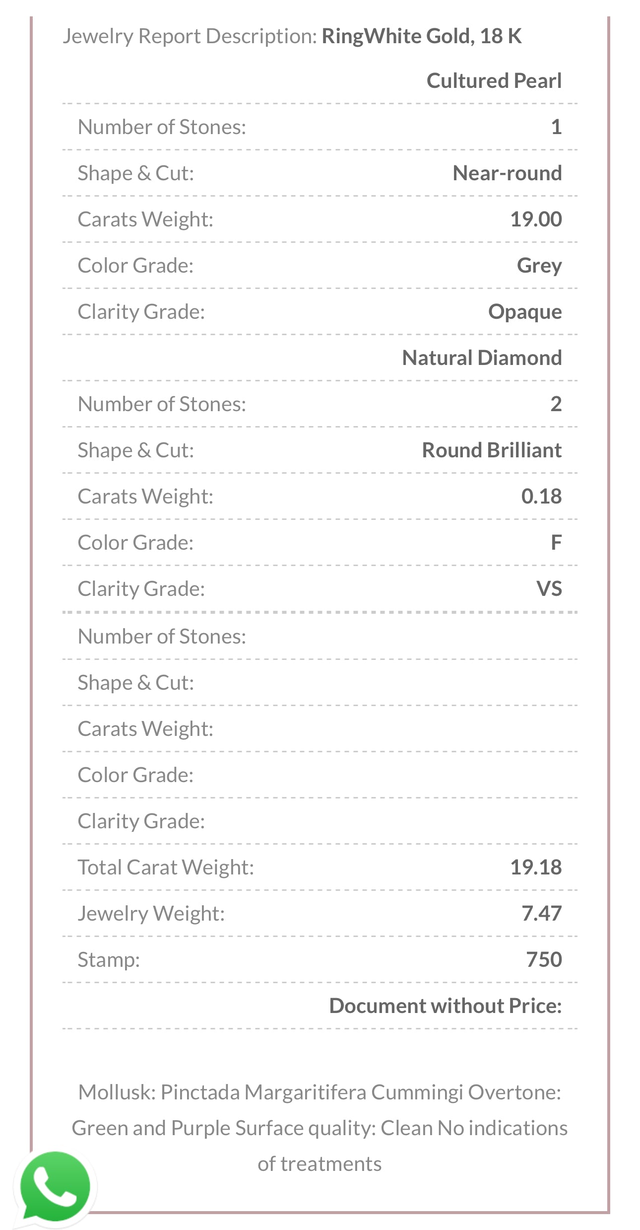 Anello con perla e due brillanti