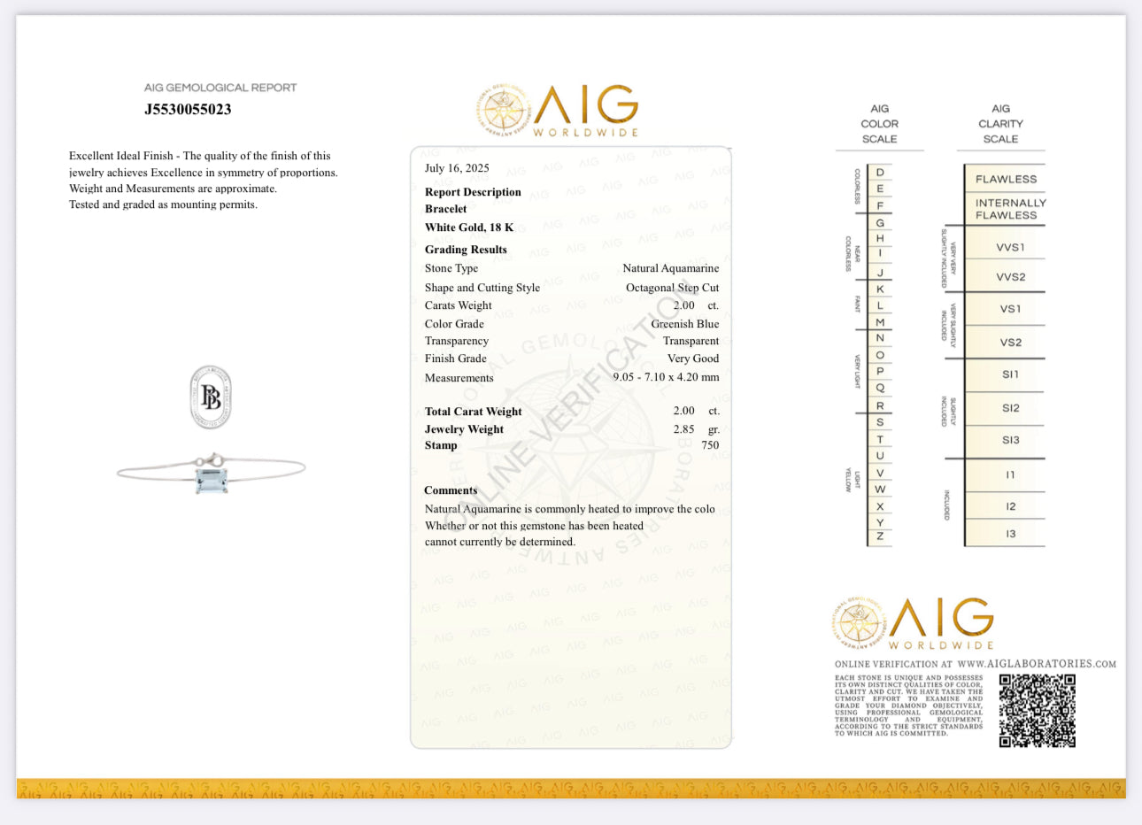 Bracciale acquamarina 2.00