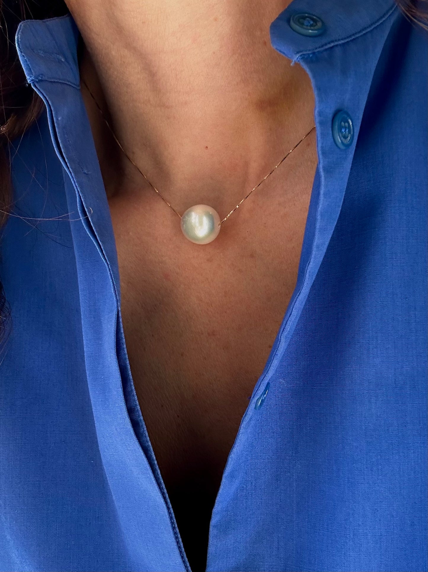 Catenina con perla passante