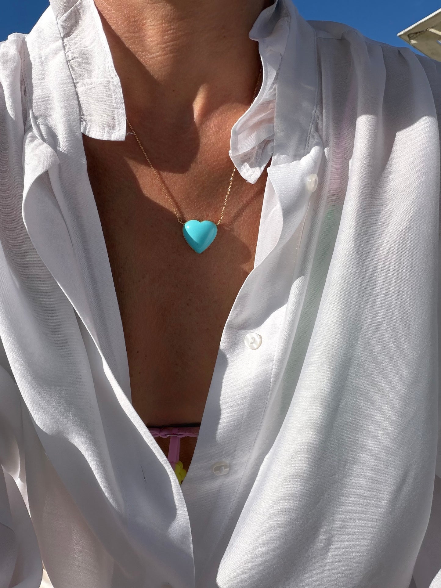Turquoise heart necklace 22