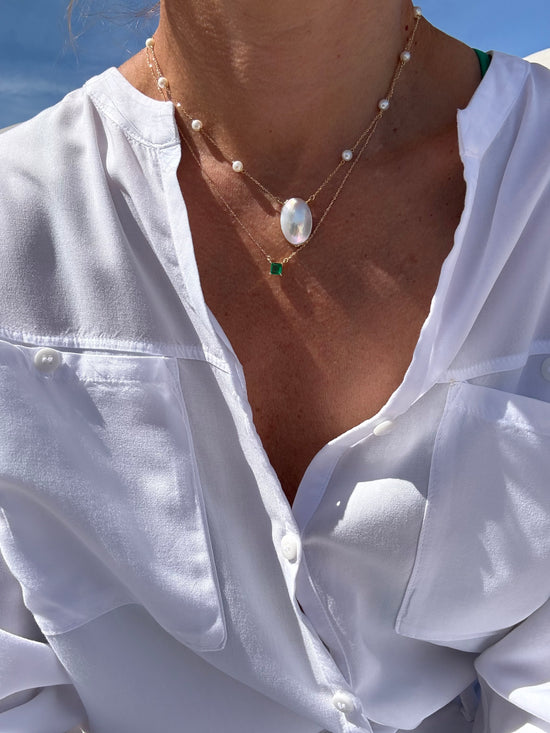 Catenina con smeraldo 0.75