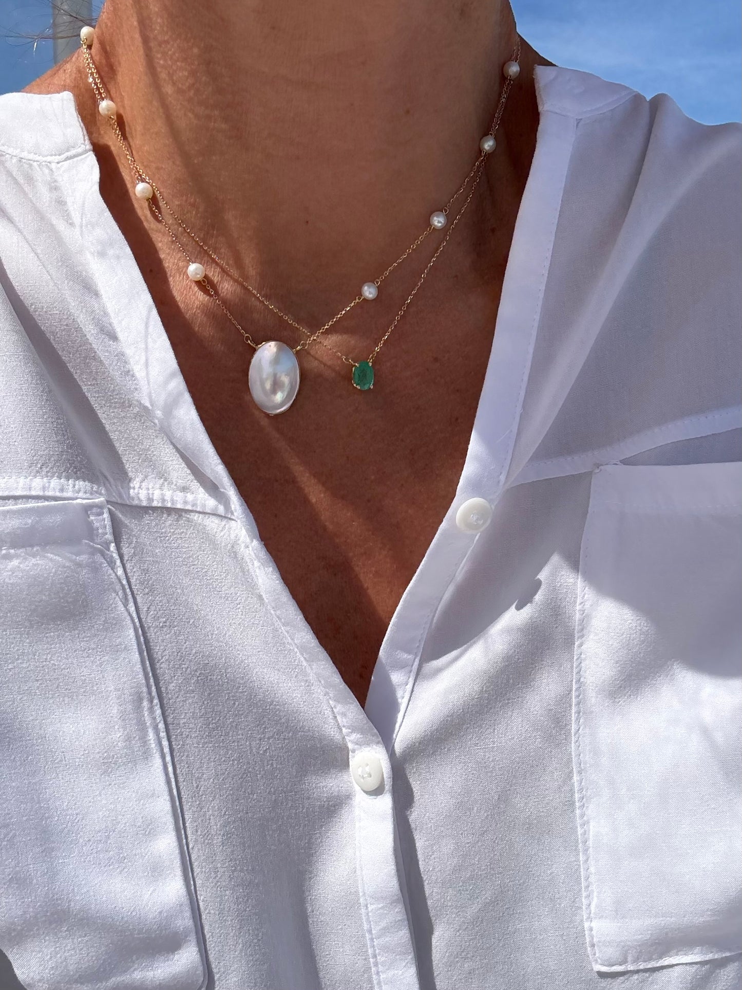 Catenina con smeraldo 1.24