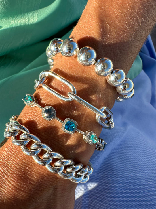 Bracciale con zirconi azzurri