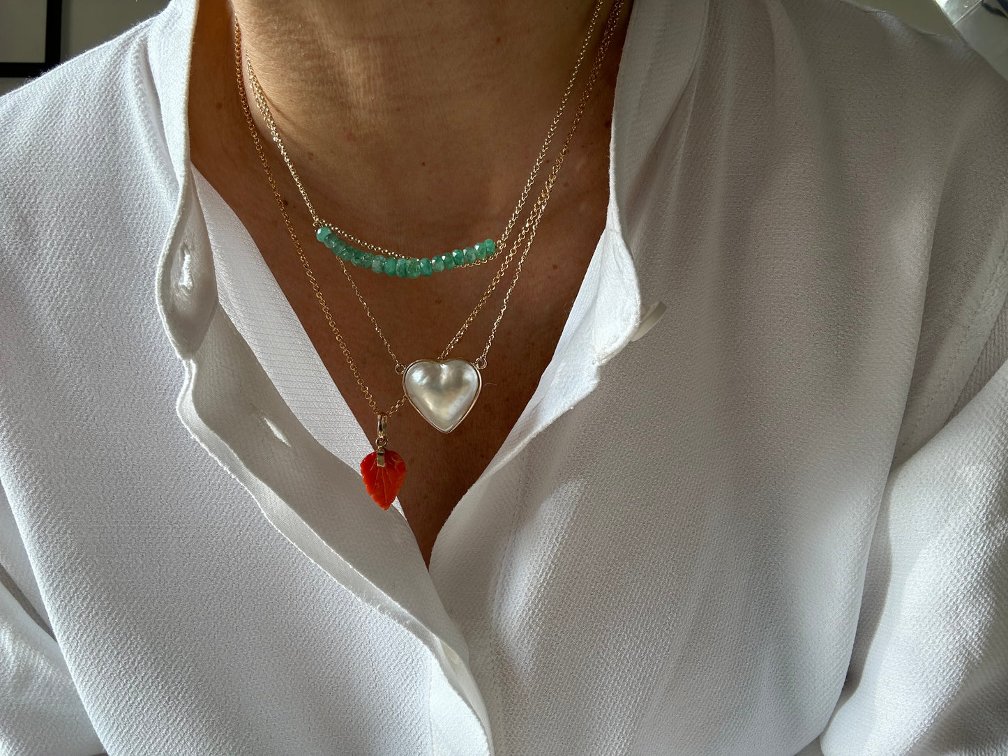 Catenina con perla mabe a cuore