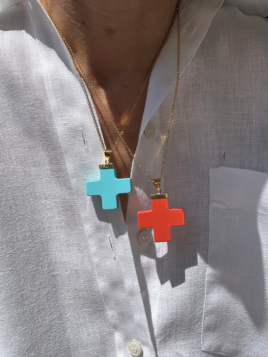 Croce quadrata di pasta di turchese