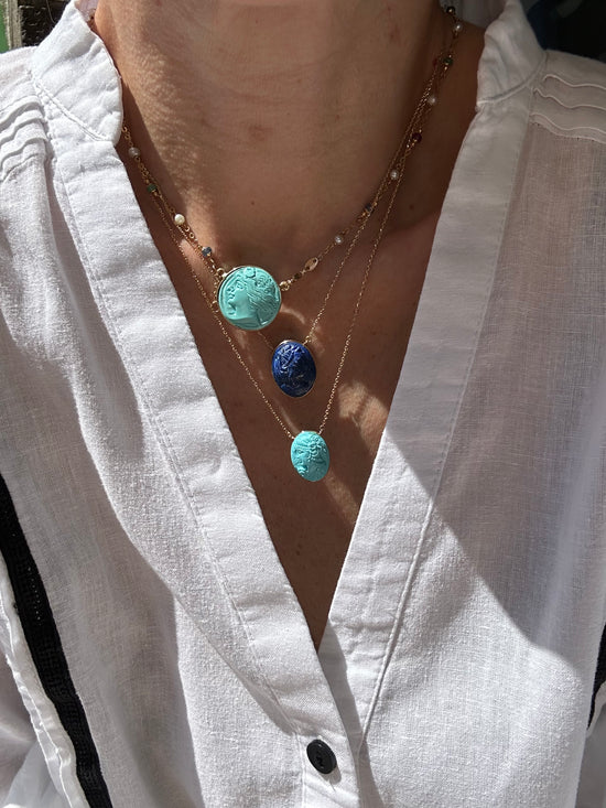 Catenina con cameo di lapislazzuli