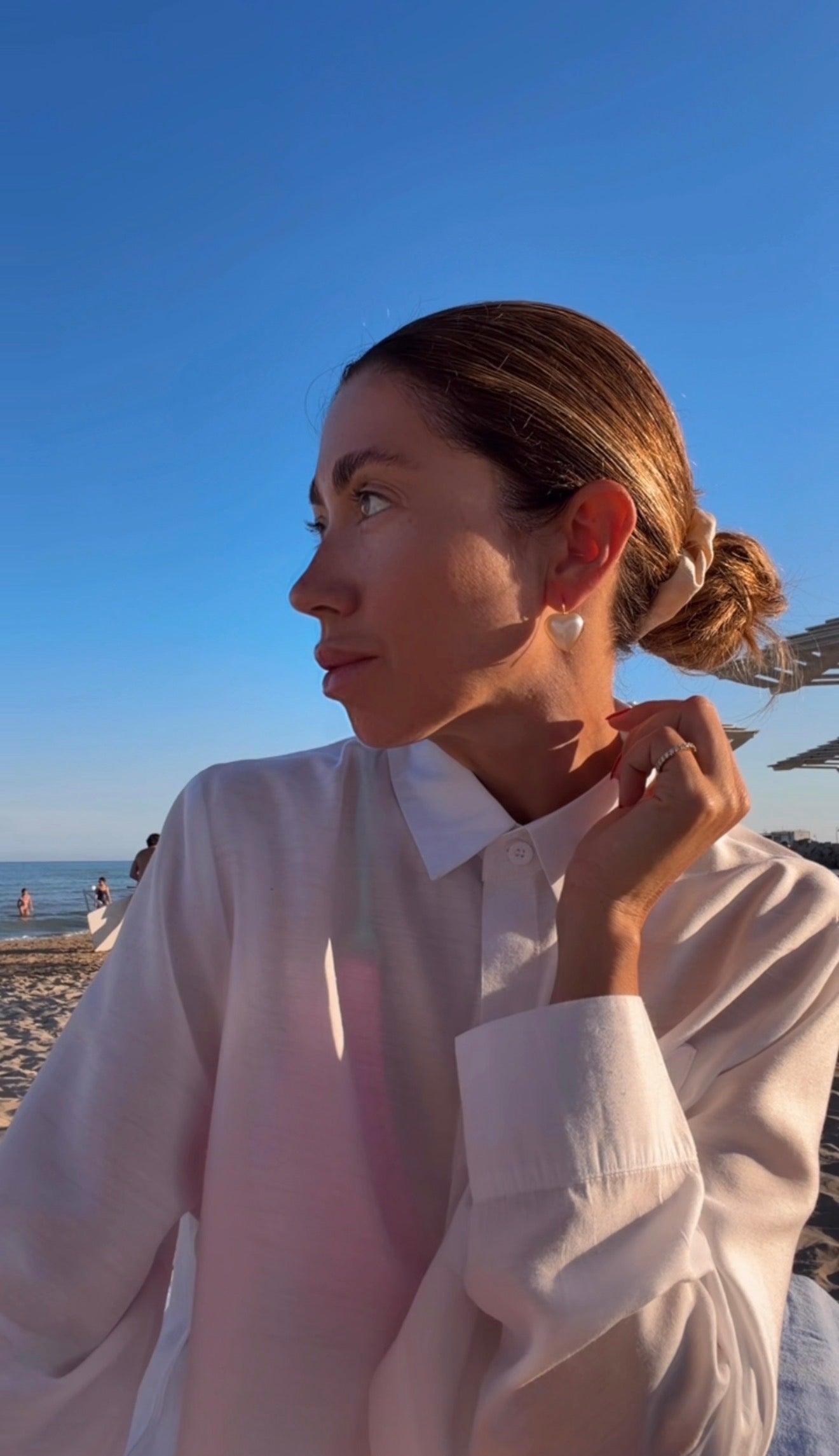 Orecchini con perla mabe a cuore
