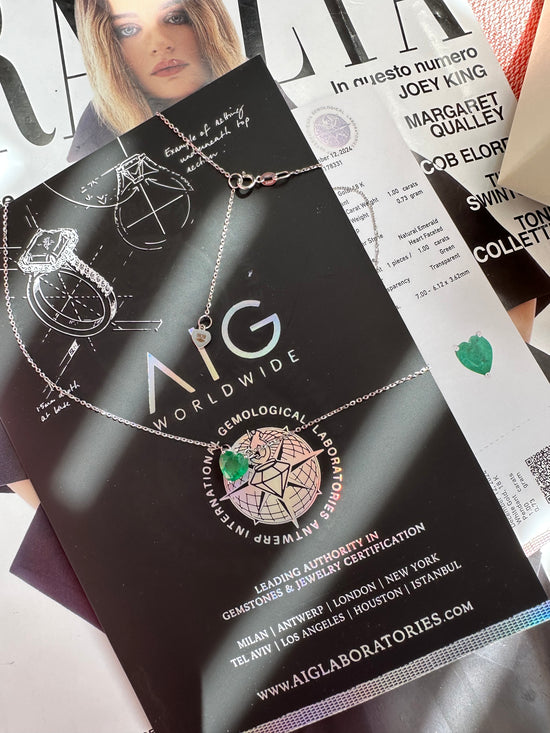 Catenina con cuore di smeraldo 1.00