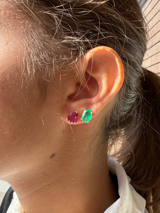 Orecchini smeraldo e rubino