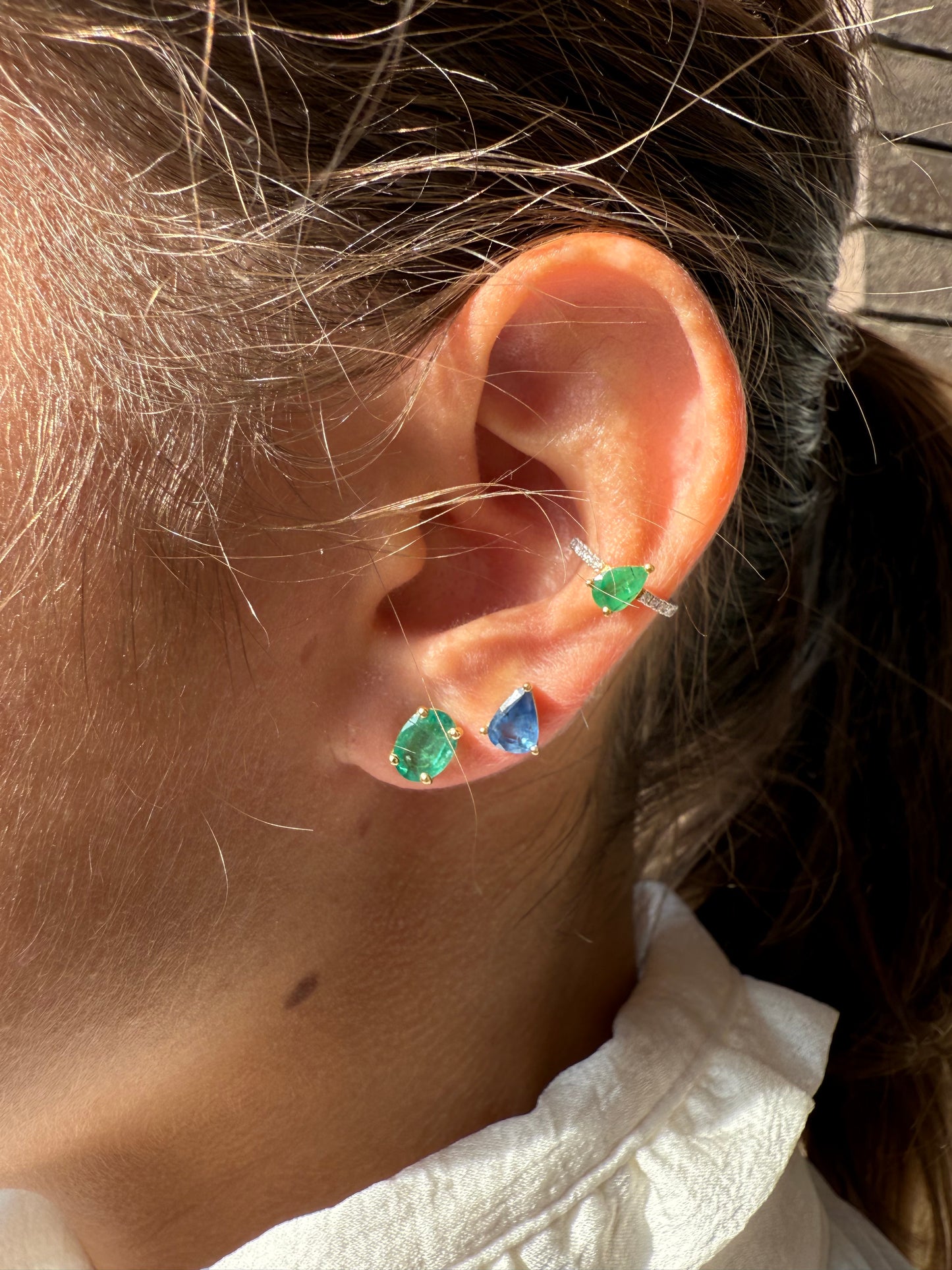 Mono orecchino zaffiro