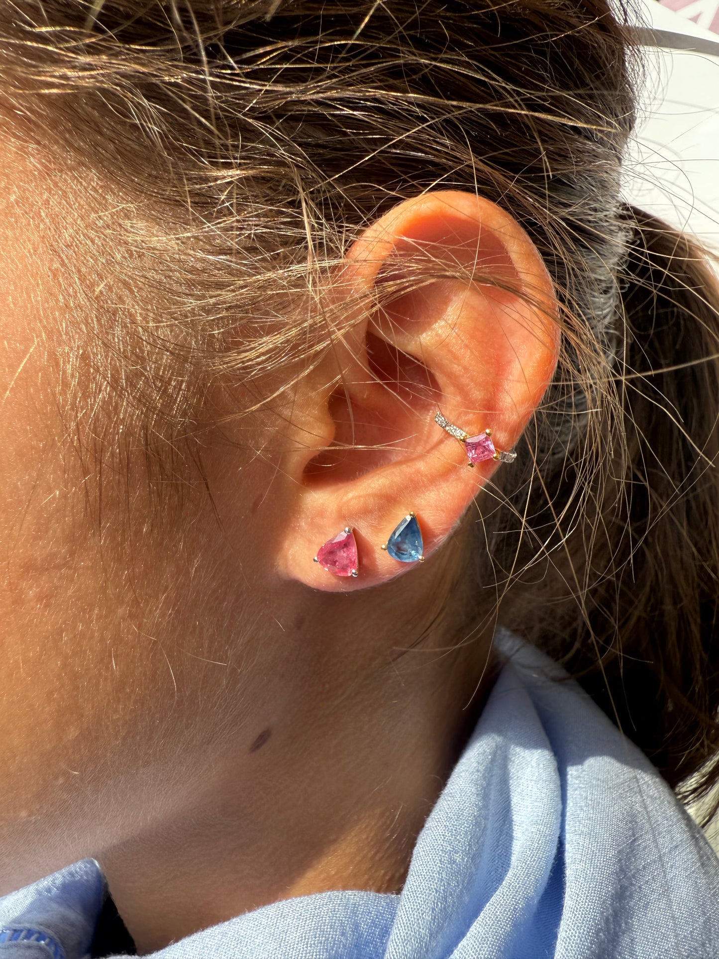 Mono orecchino zaffiro