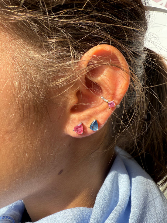 Mono orecchino zaffiro