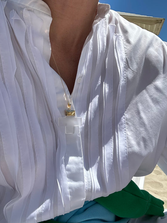 Croce quadrata di cristallo di rocca