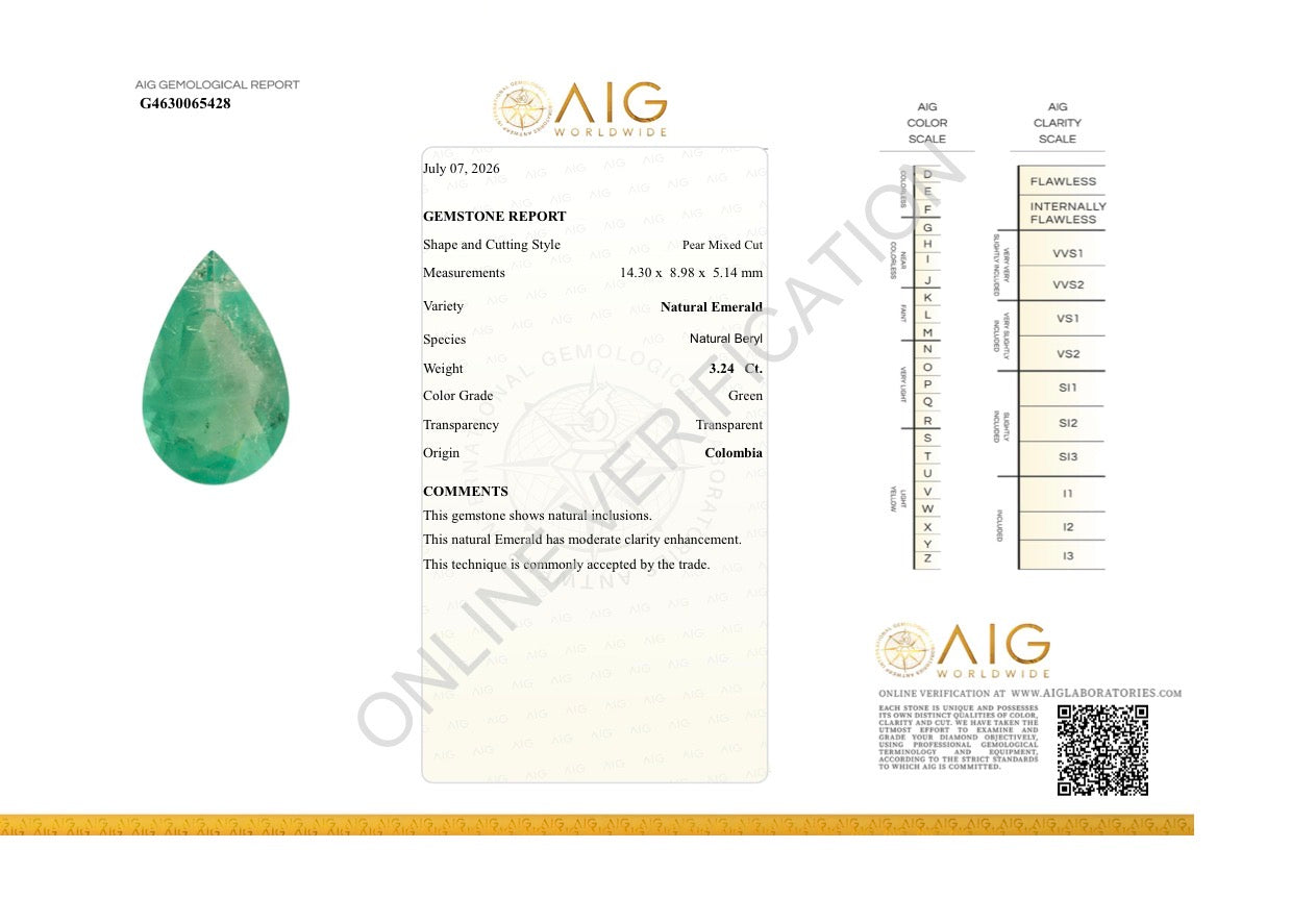 Anello di smeraldi 4.84