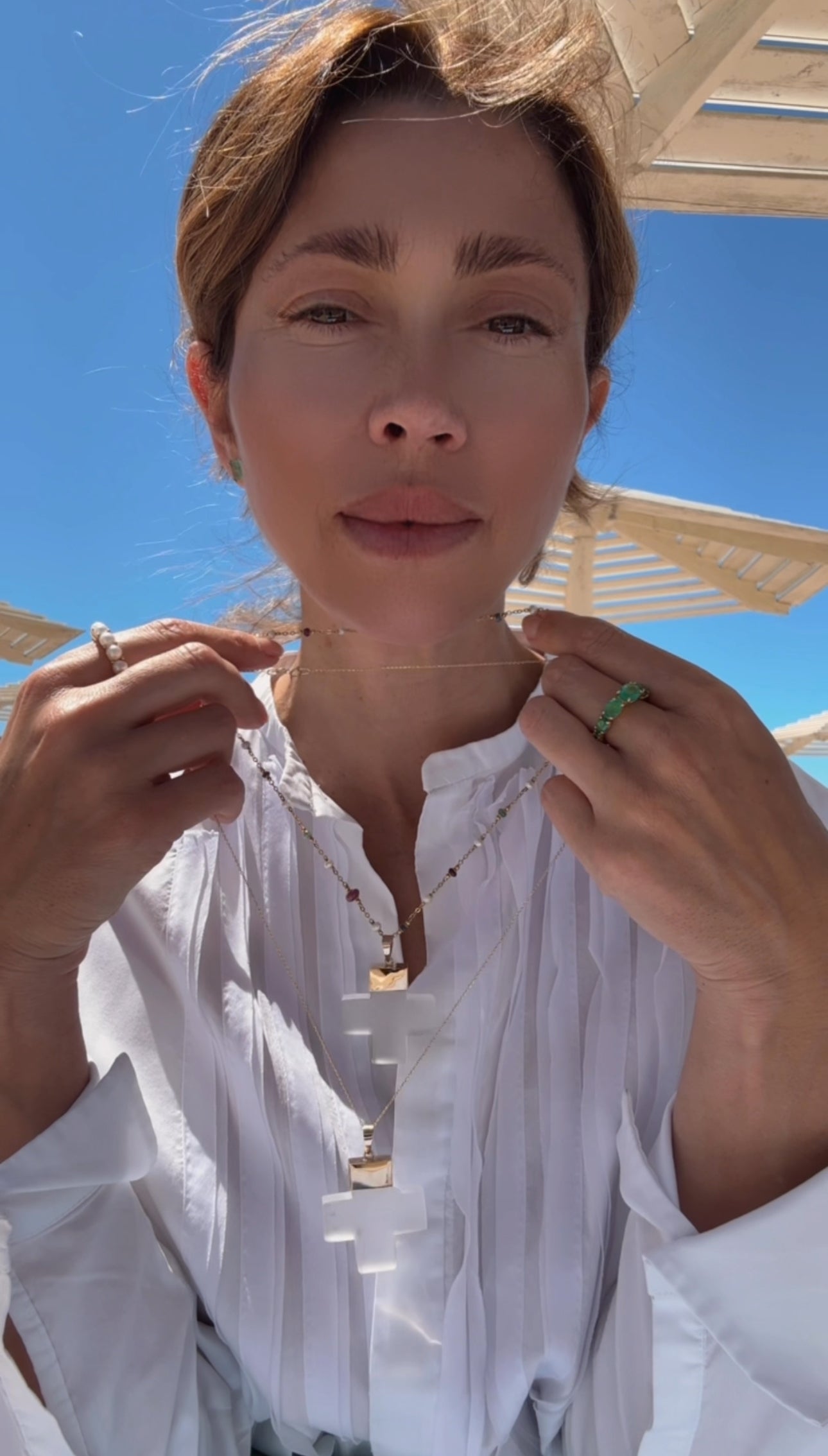 Croce quadrata di cristallo di rocca