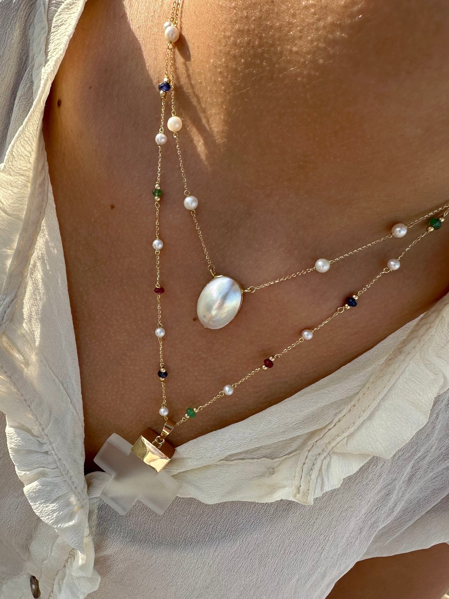 Croce quadrata di cristallo di rocca