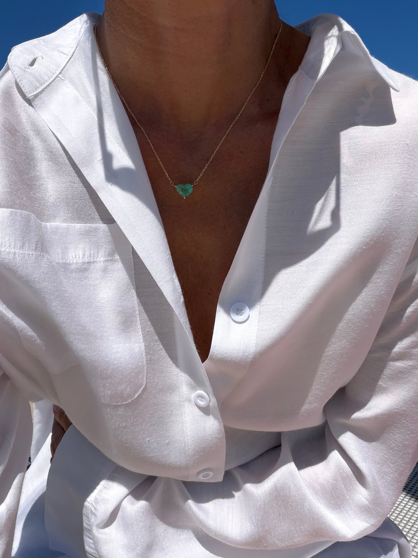 Catenina con smeraldo a cuore 3.28