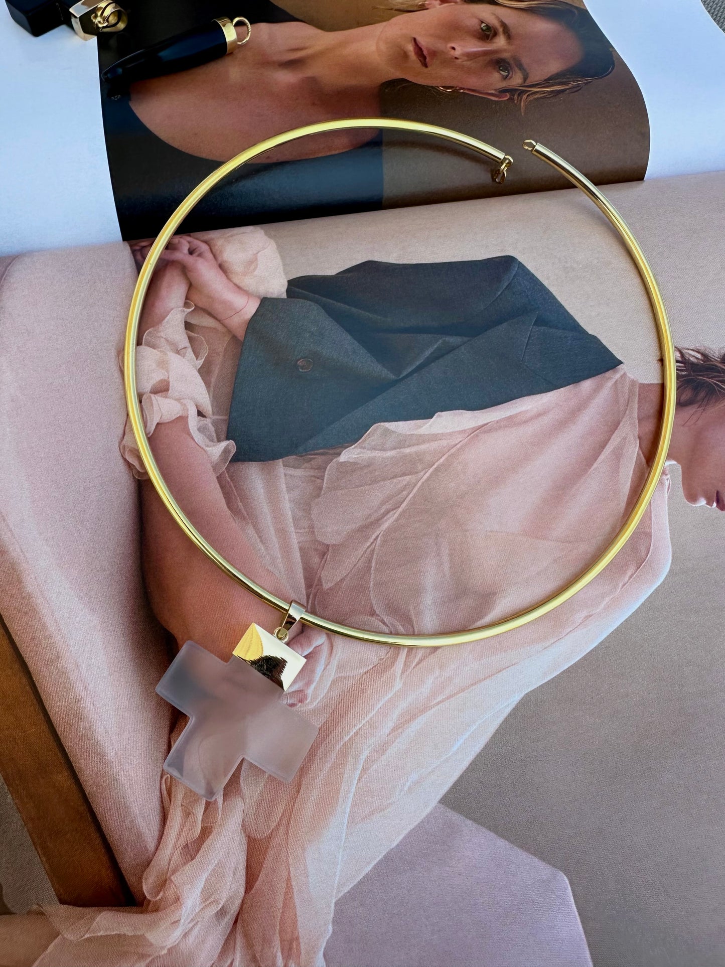 Croce quadrata di cristallo di rocca