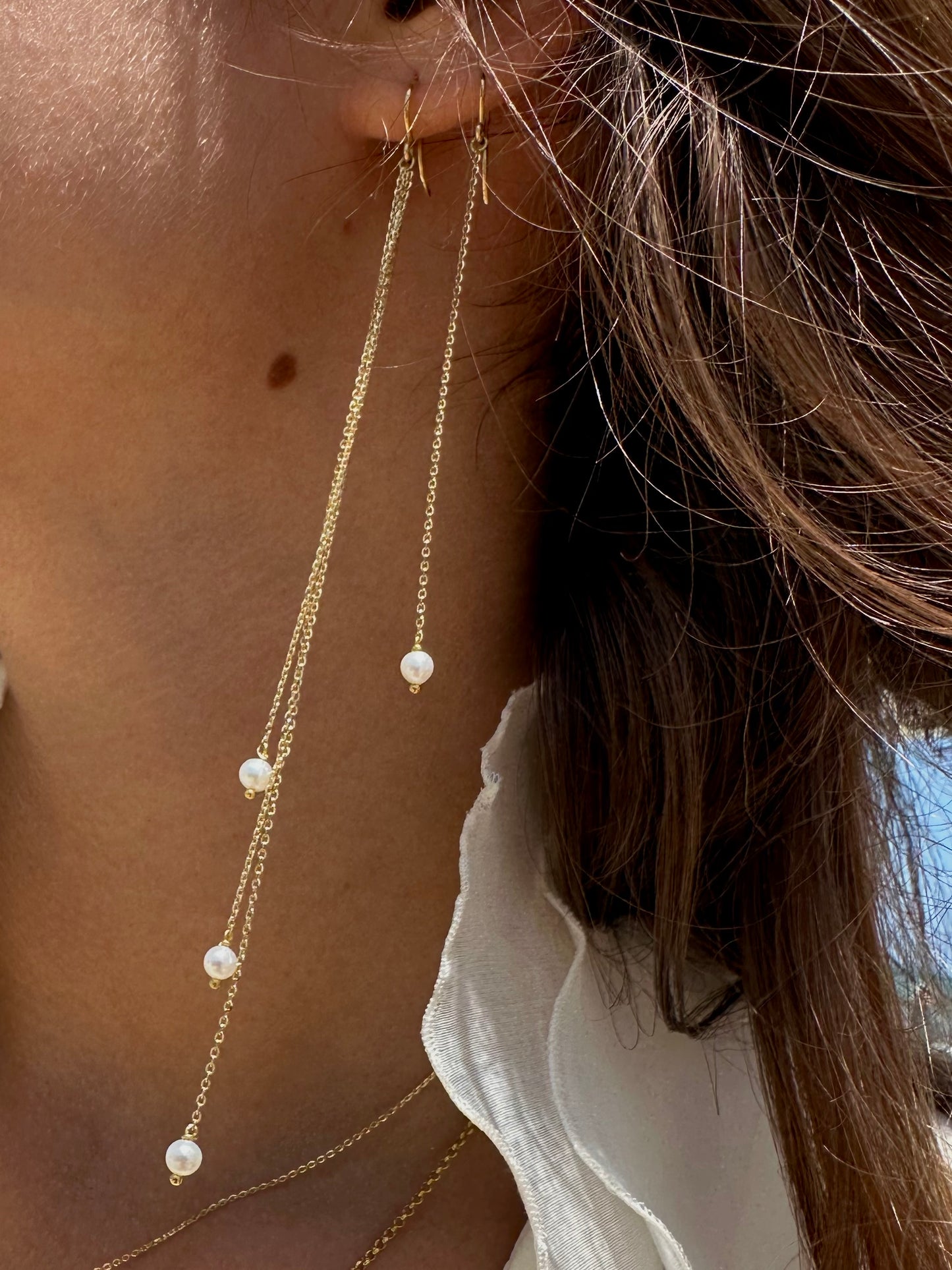 Mono orecchino con perle