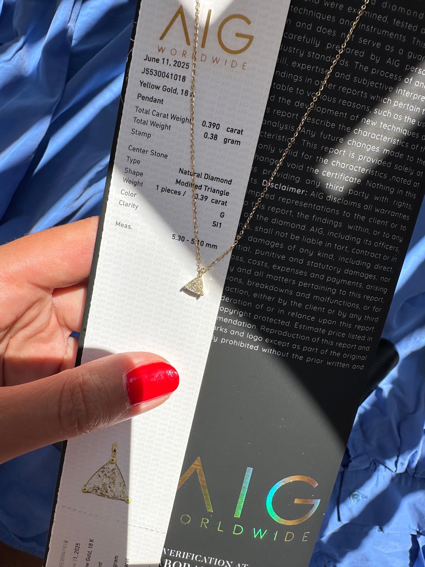 Catenina con trilliant 0.38