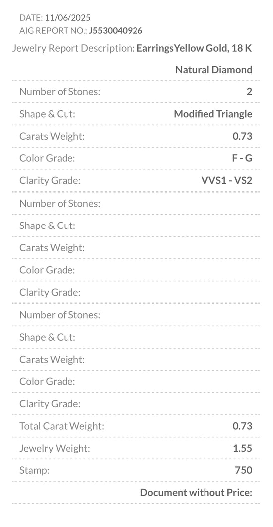Orecchini con trilliant 0.73