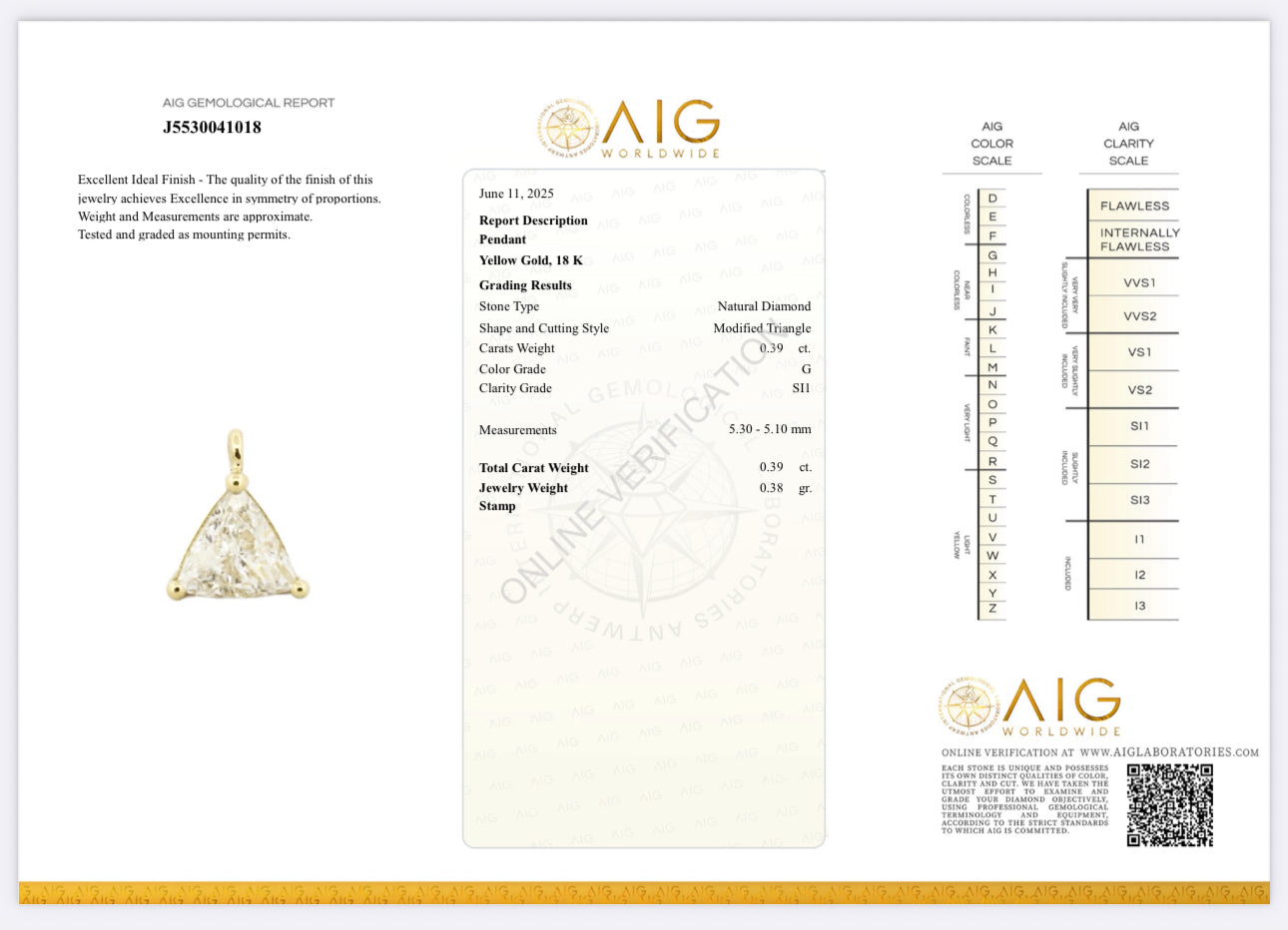 Catenina con trilliant 0.38