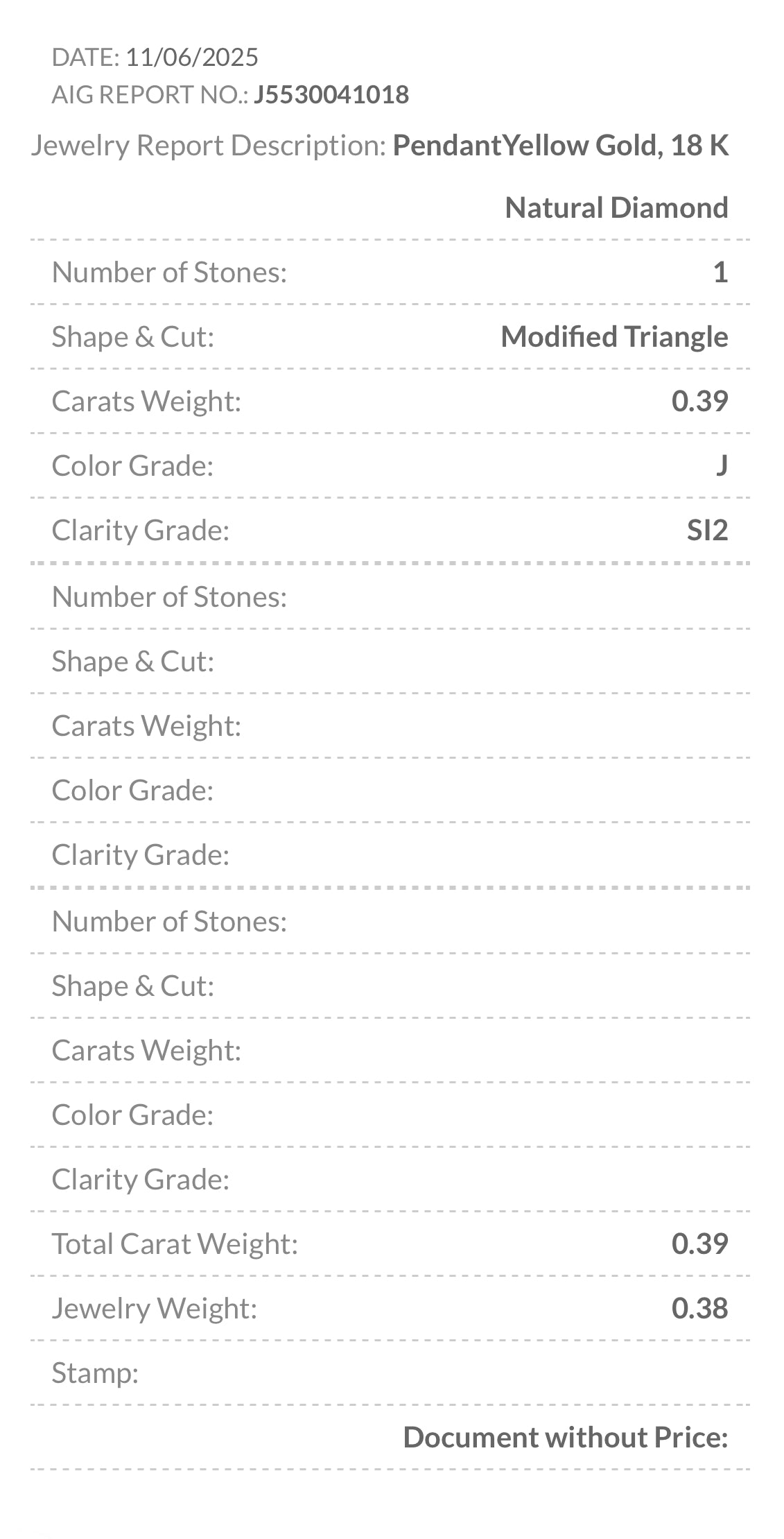 Catenina con trilliant 0.38