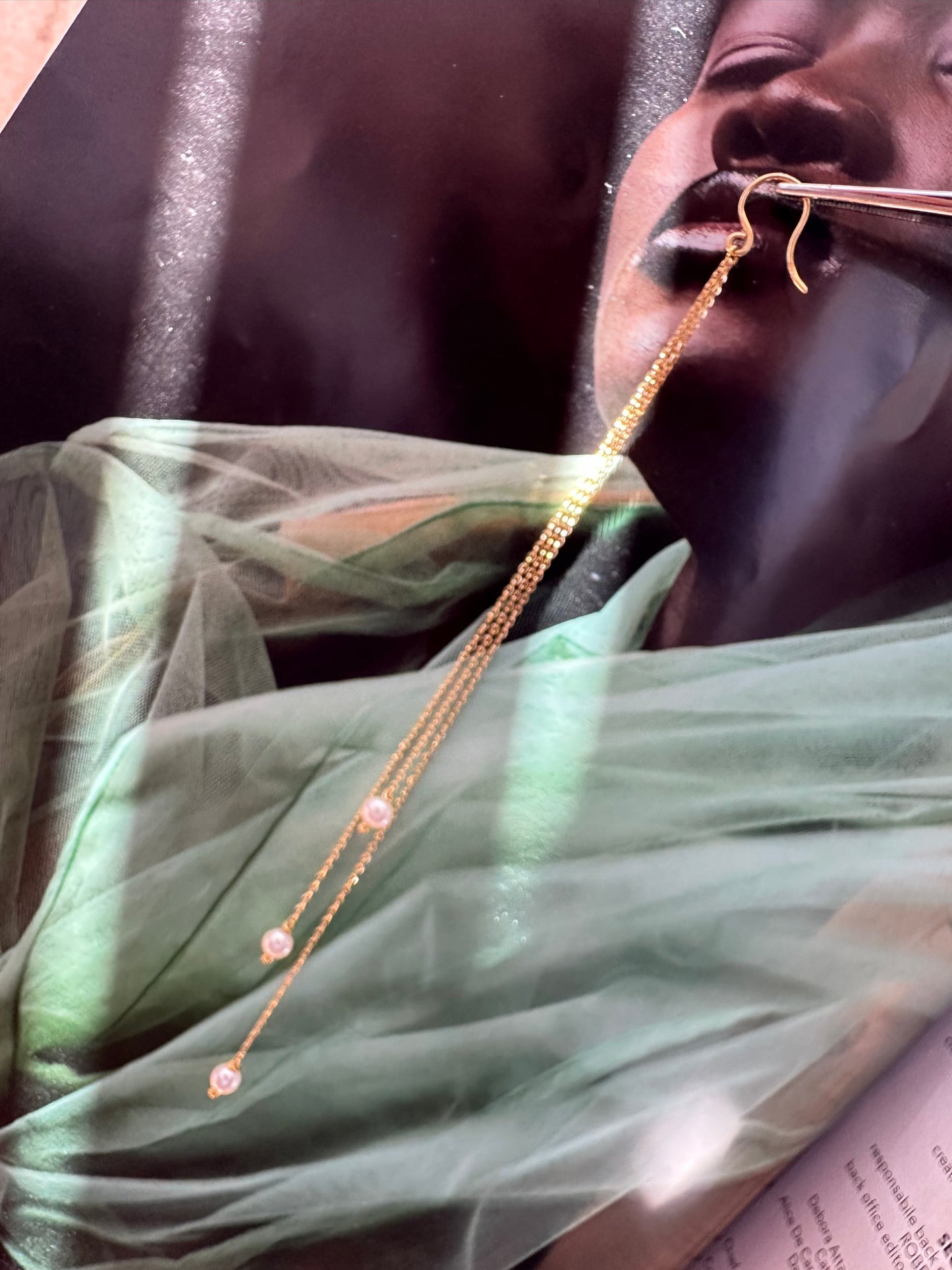 Mono orecchino con perle