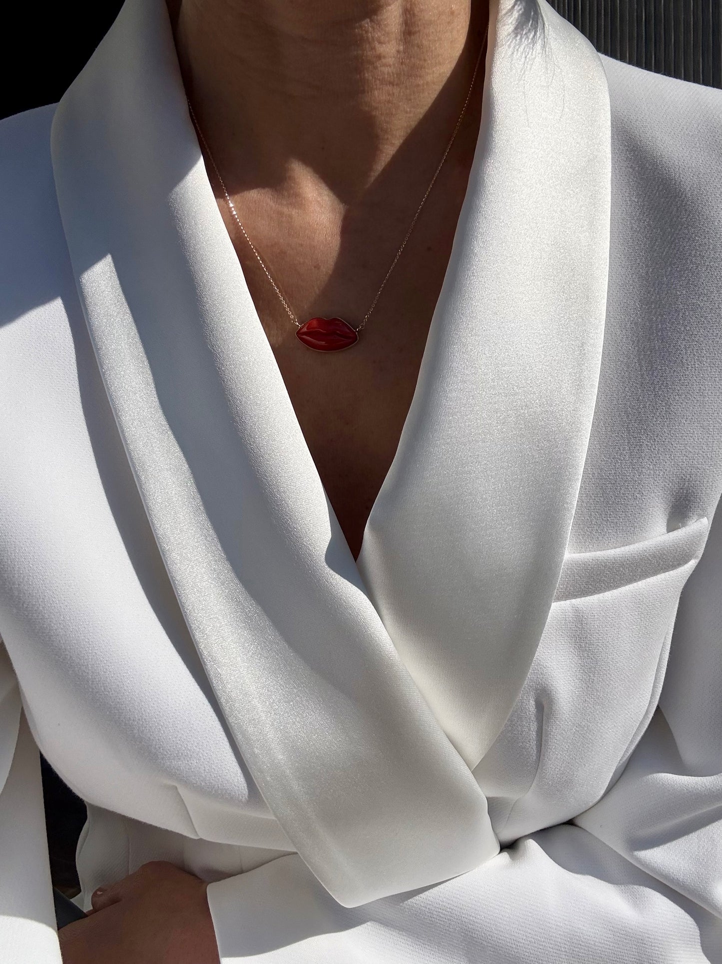 Red coral lips
