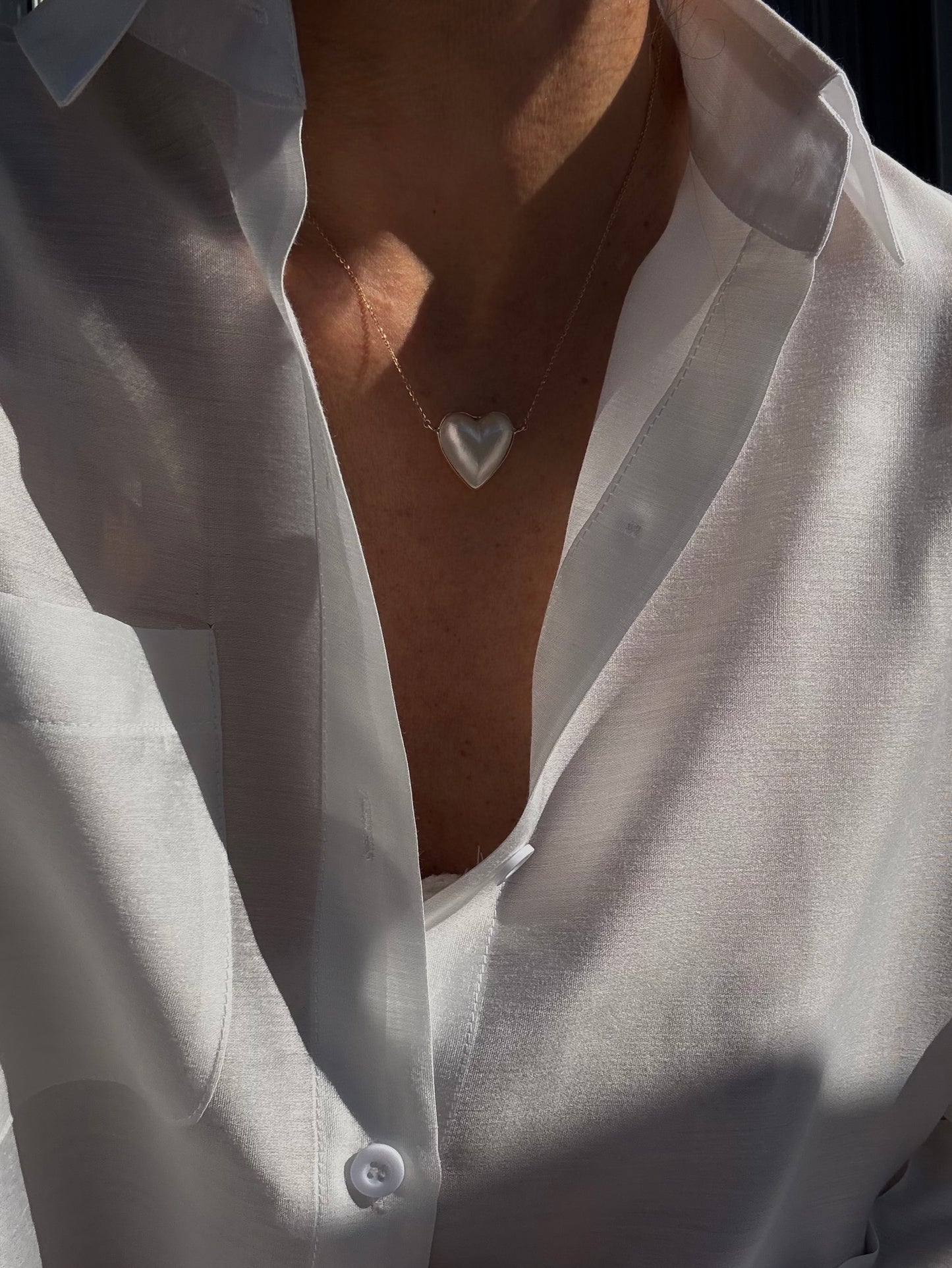 Catenina con perla mabe a cuore