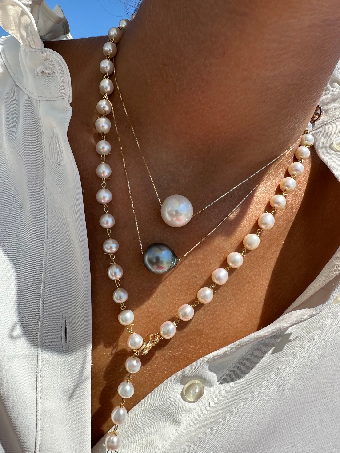 Catenina con perla Tahiti