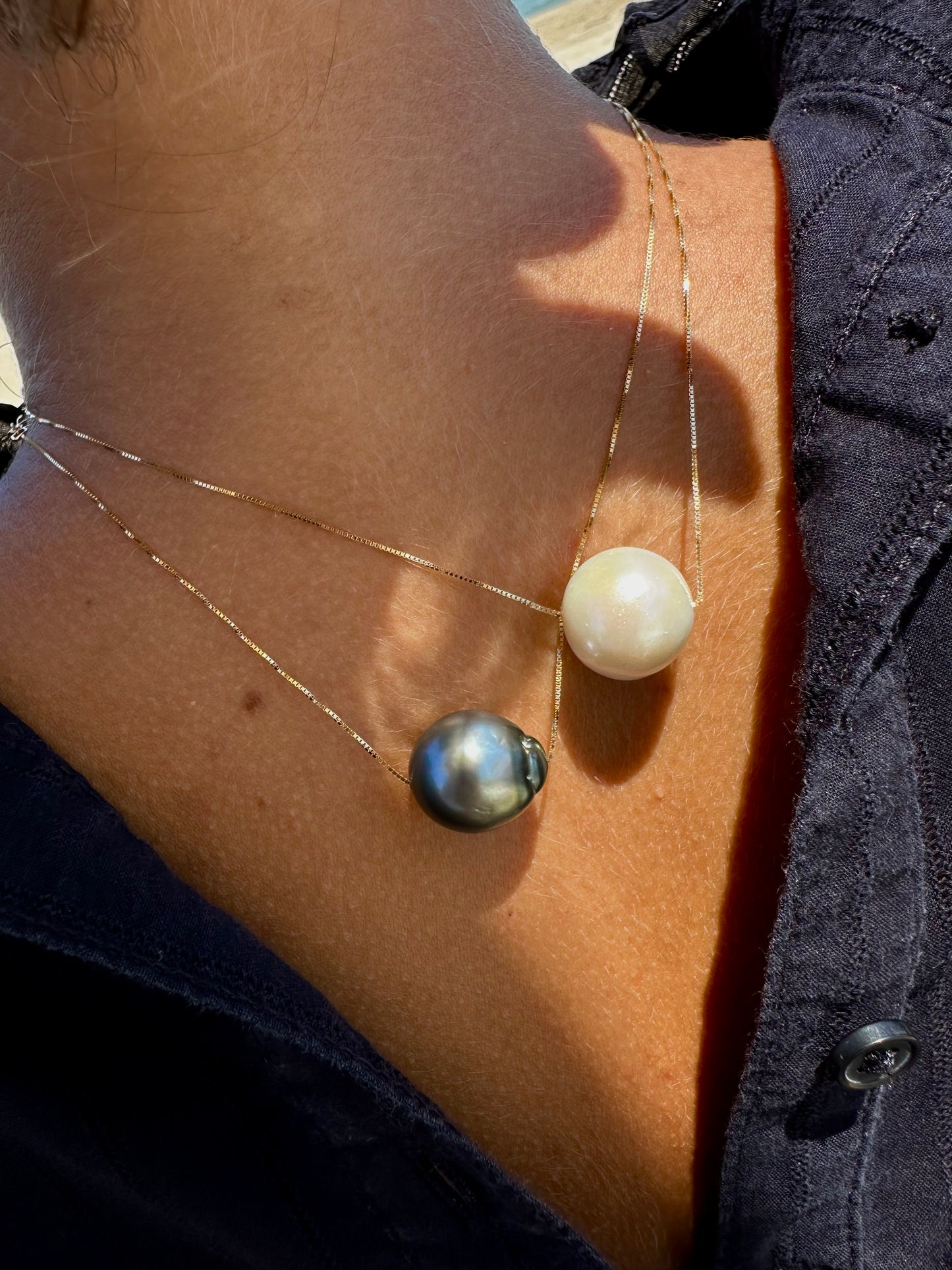 Catenina con perla Tahiti