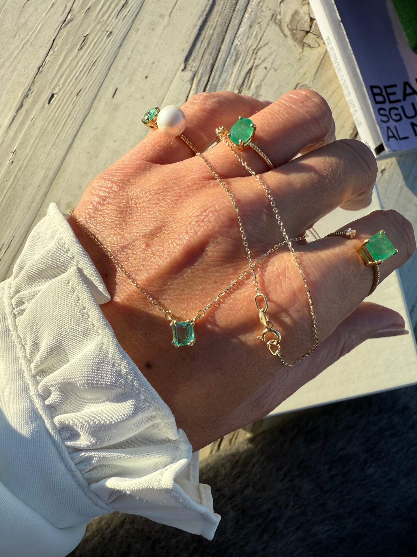 Catenina con smeraldo 0.76